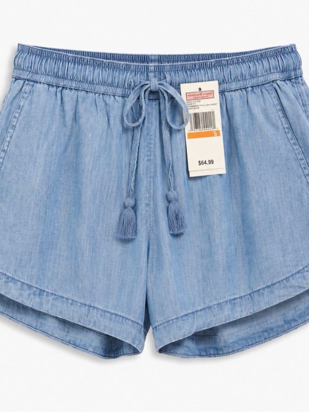 Vineyard Vines Chambray High-Waist Drawstring Shorts
